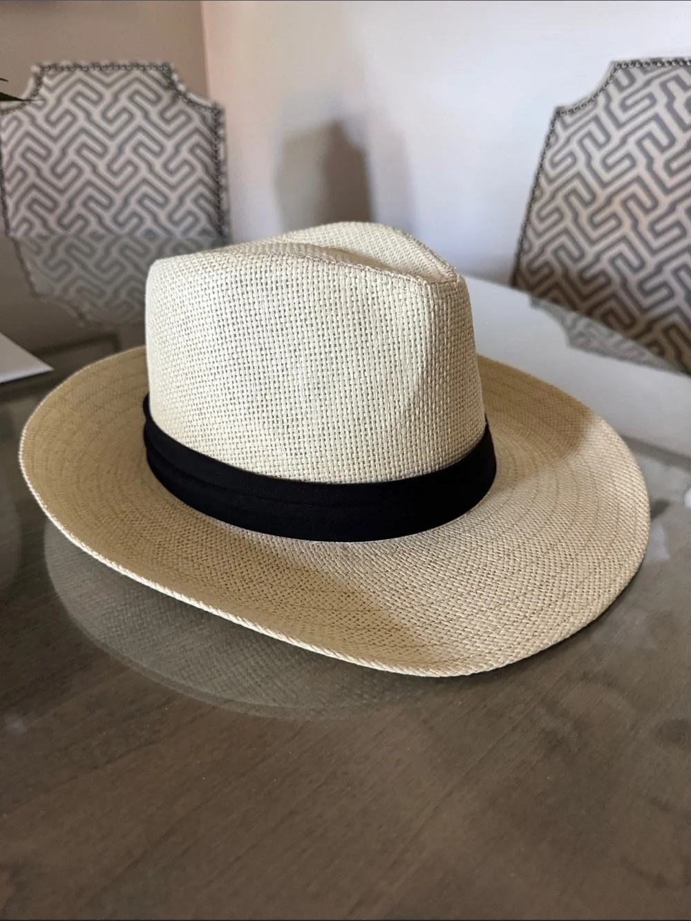Classic Man made material Fedora Hat with Black Band